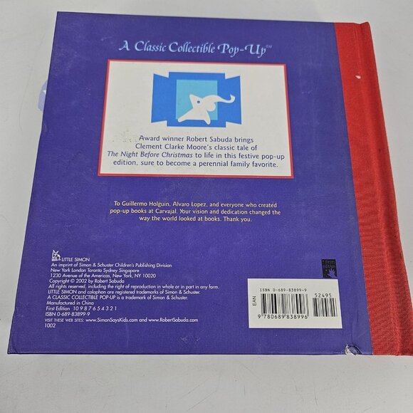 The Night Before Christmas Robert Sabuda Pop-Up First Edition Hardcover Moore - Picture 9 of 12